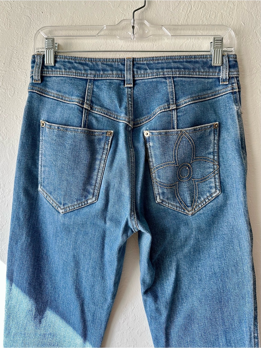 Louis vuitton japan slim straight skinny blue denim jeans women’s it 38 us 2 xs